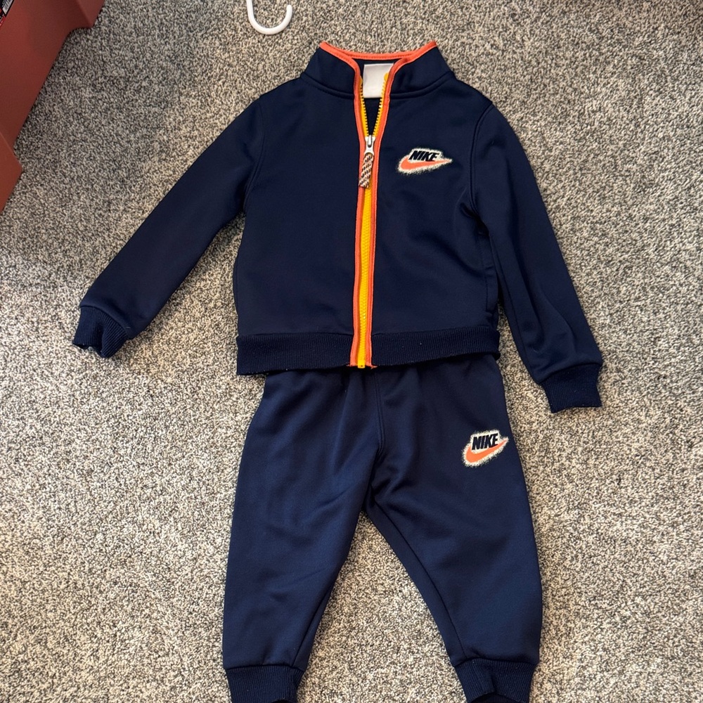 Nike Kids Navy and Orange Jogger Set